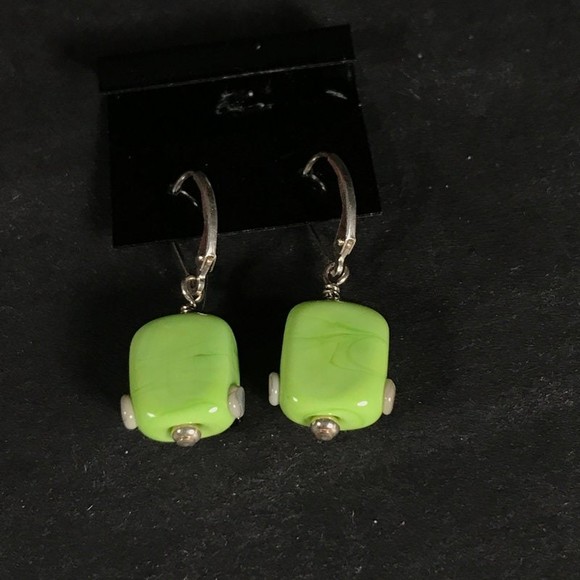 Halloween monster earrings Handmade glass lampwork beads and sterling silver - Picture 3 of 5